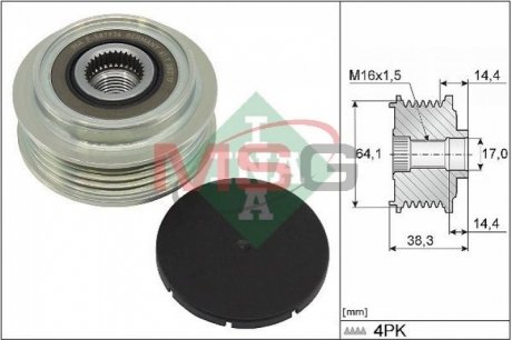 Шкив генератора MB C-class (W205)/E-class (W213) 4.0 14- (M 177.980) INA 535 0350 10 фото товара