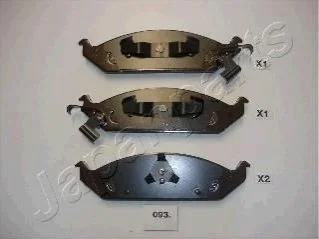 Томозные колодки пер. CHRYSLER STRATUS -01 для Chrysler JAPANPARTS PA-093AF фото товару