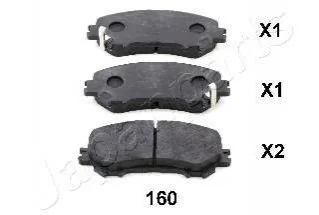 NISSAN Колодки торм. передние Qashqai 1,2-1,6 13-, X-Trail 1,6 13- для JAPANPARTS PA-160AF фото товару