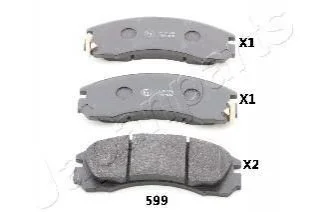 <strong>MITSUBISHI Тормозные колодки перед. Pajero 90-,L200/400, Galant, Lancer JAPANPARTS PA-599AF (фото 1)</strong>