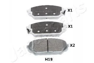 HYUNDAI колодки гальмівні передн.IX55 для Hyundai JAPANPARTS PA-H19AF фото товару