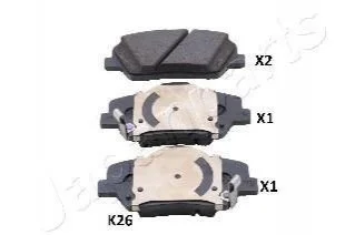 <strong>KIA Колодки тормозные передние Ceed 13-, Carens 1,7CRDi 13- JAPANPARTS PA-K26AF (фото 1)</strong>