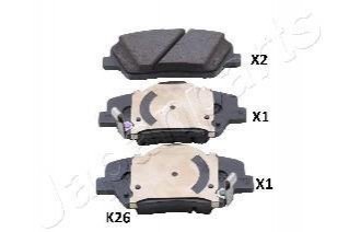 KIA Колодки тормозные передние Ceed 13-, Carens 1,7CRDi 13- JAPANPARTS PA-K26AF (фото 1)