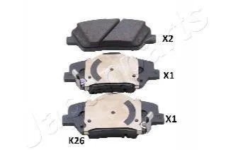 KIA Колодки тормозные передние Ceed 13-, Carens 1,7CRDi 13- для JAPANPARTS PA-K26AF фото товару