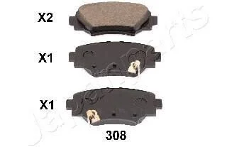 MAZDA гальмівні колодки задн.Mazda 3 13- для JAPANPARTS PP-308AF фото товара