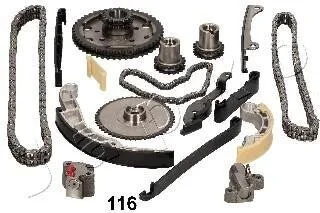 <strong>К-кт ланцюга ГРМ (18 деталей) Nissan Navara D22, D40 (02-), X-Trail (01-) 2.5 dCi, 2.2 dCi JAPKO KJK116 (фото 1)</strong>