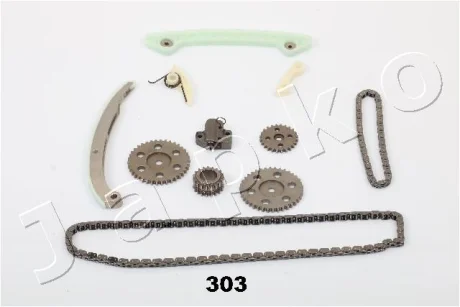 К-кт ланцюга ГРМ (10 деталей) Ford Focus II (03-)/Mazda 3, 5, 6 (02-)/Volvo C30, S40, V50 (04-) 1.8i, 2.0i для Ford, Mazda, Volvo JAPKO KJK303 фото товару