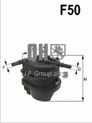 <strong>CITROEN Фильтр топливный диз.1,4HDi 03- PEUGEOT FORD 1,4TDCI: Fiesta, Fusion JP GROUP 1518701009 (фото 1)</strong>