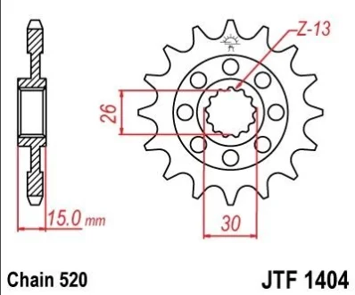16зуб. BMW S1000RR для JT MOTO 100-472-16 фото товару