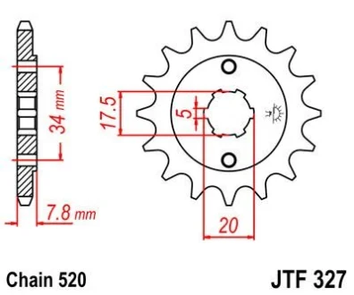 Передня зірка 13зуб. CA125S Rebel/CRM125 для JT MOTO 101-436-13 фото товару