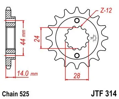 <strong>Передня зірка 16зуб. XRV750 Africa Twin ?90-03 JT MOTO 101-552-16 (фото 1)</strong>