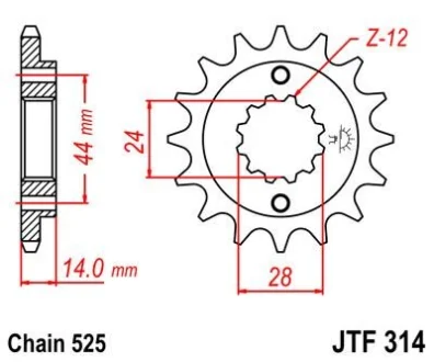 Передня зірка 16зуб. XRV750 Africa Twin ?90-03 для JT MOTO 101-552-16 фото товару