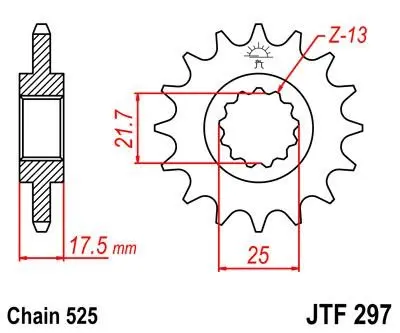 <strong>Передня зірка 15зуб. VFR400R/CB500`94-/CBF500 ?04- JT MOTO 101-571-15 (фото 1)</strong>