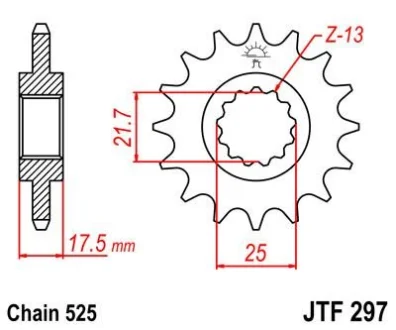 Передня зірка 15зуб. VFR400R/CB500`94-/CBF500 ?04- для JT MOTO 101-571-15 фото товару