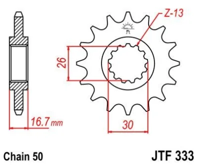 Передня зірка 16зуб. VFR750F/CBR900RR/1000RR для JT MOTO 101-664-16 фото товару