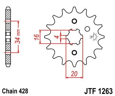 <strong>Передня зірка JTF1263-14 JT MOTO 102-329-14 (фото 1)</strong>