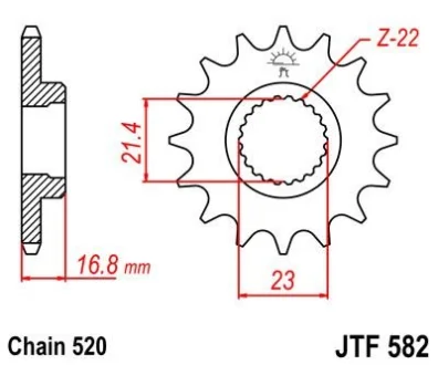 Передня зірка 16зуб. XJ600Diversion для JT MOTO 102-482-16 фото товару