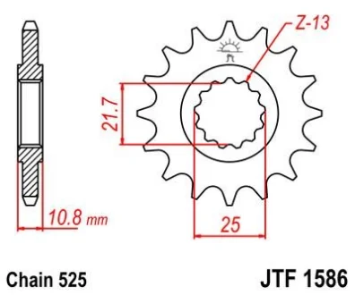 Передня зірка 16зуб. TDM850`96-98/TRX850 для JT MOTO 102-565-16 фото товару