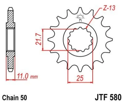 Передня зірка 16зуб. FZ6?04-/FZ750/YZF-R7/FZX750 для JT MOTO 102-664-16 фото товару