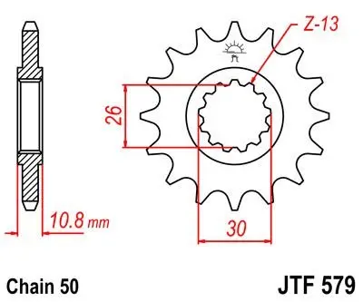 <strong>Передня зірка 17зуб. YZF-R1?04-/FJ1100/1200/MT01 JT MOTO 102-667-17 (фото 1)</strong>