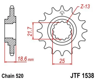 Передня зірка 15зуб. Z750`04-/Z750S`05- для JT MOTO 104-465-15 фото товару