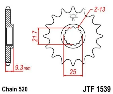 Передня зірка 14зуб. EX250R Ninja`08- для JT MOTO 104-469-14 фото товару
