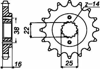 <strong>Передня зірка 15зуб. Ducati600/620/695/750/800/900 JT MOTO 105-451-15 (фото 1)</strong>