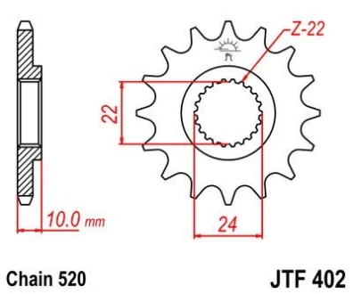 Передня зірка 16зуб. BMW F650/ST ApriliaPegaso`97- для JT MOTO 105-484-16 фото товару