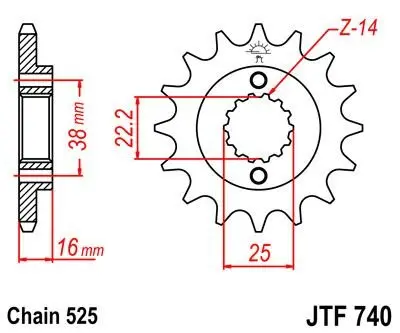 <strong>Передня зірка 15зуб. Ducati 749/916/944/992/996 JT MOTO 105-551-15 (фото 1)</strong>