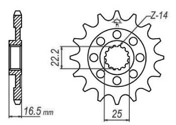 Передня зірка 15зуб. Ducati 848/1198/1200 для JT MOTO 105-555-15 фото товару