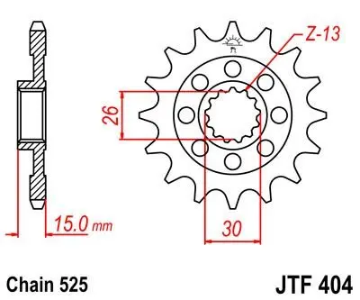 <strong>Передня зірка 17зуб. BMW S1000RR JT MOTO 105-572-17 (фото 1)</strong>