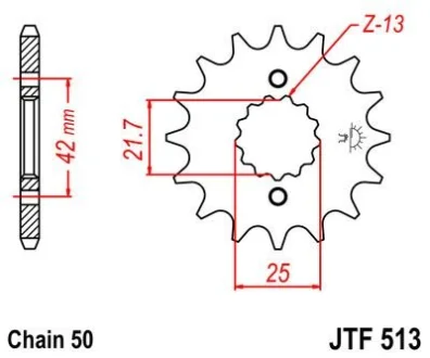 Передня зірка 17зуб. GSXR1000/1300/SV1000/VN800 для JT MOTO 105-665-17 фото товару