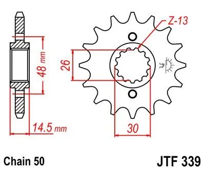 <strong>Передня зірка 16зуб. VFR750/800 CBX750F JT MOTO 105-669-16 (фото 1)</strong>