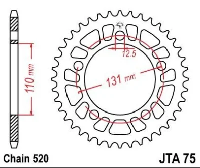 Зірка ESJOT MOTO 44зуб. BMW S1000RR для JT MOTO 110-457-44 фото товару