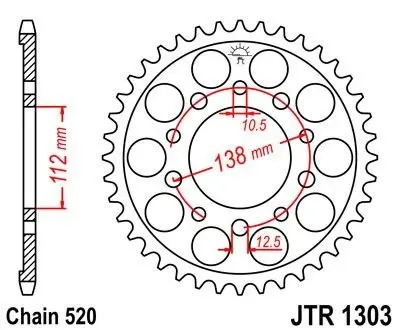 <strong>Зірка 43зуб. NC750X `12- JT MOTO 111-454-43 (фото 1)</strong>