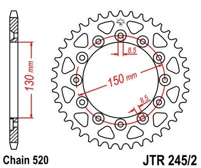 <strong>Зірка 50зуб. WR400/426 / YZ400/426 JT MOTO 111-463-50 (фото 1)</strong>