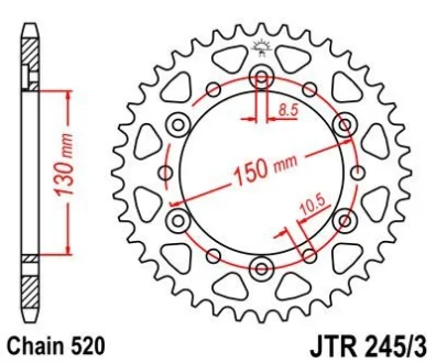 Зірка 45зуб. NX500Dominator ?95- для JT MOTO 111-464-45 фото товару