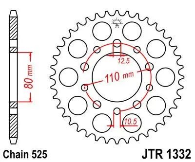 <strong>Зірка 44зуб. VT600C Shadow JT MOTO 111-552-44 (фото 1)</strong>