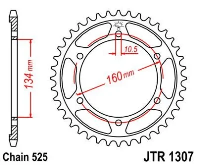 Зірка 41зуб. CBR600RR`07- для JT MOTO 111-569-41 фото товару