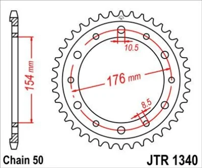 Зірка 43зуб. VFR800`02- для JT MOTO 111-673-43 фото товару
