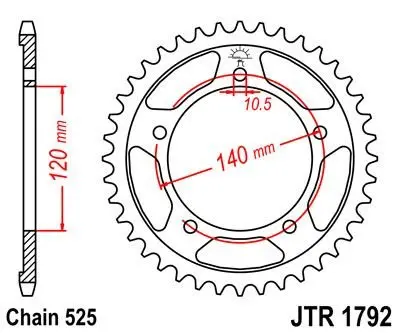 <strong>Зірка 45зуб. GSX-R600`01/750?06/Tri TT600, JTR1792-45 JT MOTO 113-552-45 (фото 1)</strong>