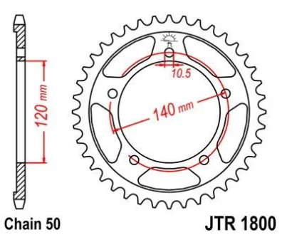 Зірка 44зуб. GSXR-1000`01-/Triumph955si для JT MOTO 113-652-44 фото товару