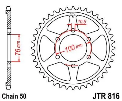 <strong>Зірка 45зуб. GSF1200S Bandit JT MOTO 113-664-45 (фото 1)</strong>