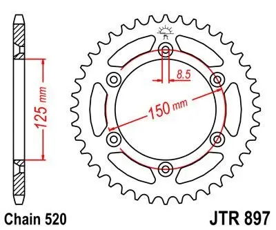 <strong>Зірка 45зуб. KTM Duke / LC4 / EGSE JT MOTO 115-464-45 (фото 1)</strong>