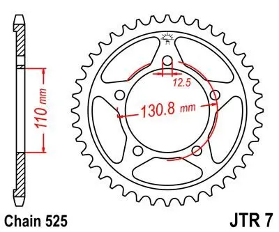 <strong>Зірка 44зуб. BMW S1000RR JT MOTO 115-521-44 (фото 1)</strong>