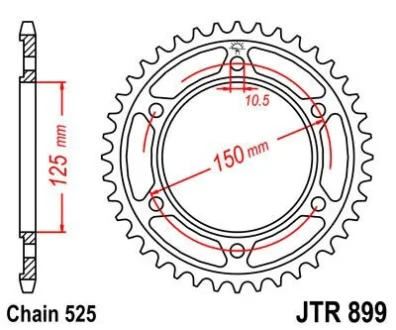 Зірка 45зуб. KTM 950 Superenduro для JT MOTO 115-564-45 фото товару