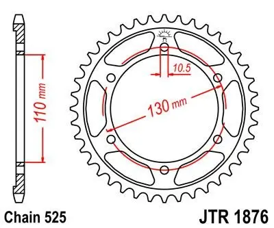 <strong>Зірка 45зуб. YZF-R6 `06- JT MOTO 115-567-45 (фото 1)</strong>