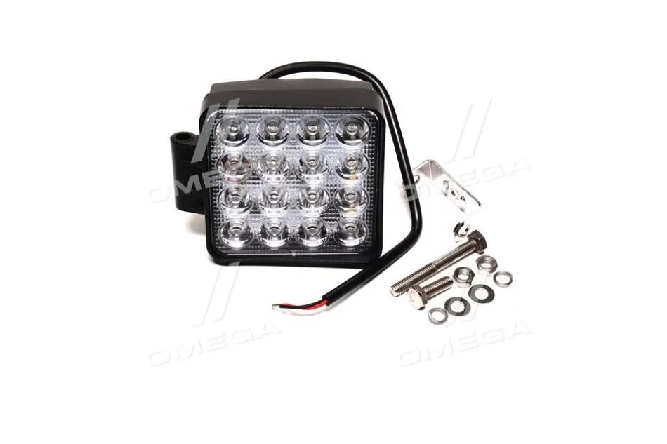 <strong>Фара LED квадратна 48W, 16 ламп, 110*110мм, 3300Lm широкий промінь 12/24V 6000K (LITLEDA,) JUBANA 453701052 (фото 1)</strong>