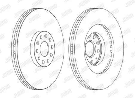 Диск гальмівний для Volkswagen, Skoda, Seat, Audi Jurid 562239JC-1 фото товару