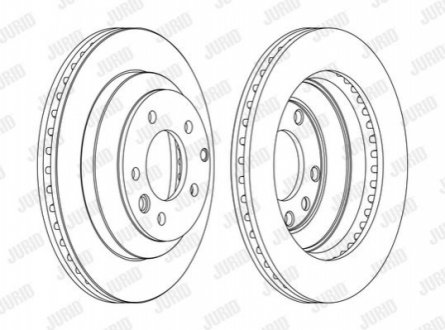 VW Диск тормозной задн. (330*28) Audi Q7,Touareg,Porsche Cayenne 02- Jurid 562393JC-1 фото товару